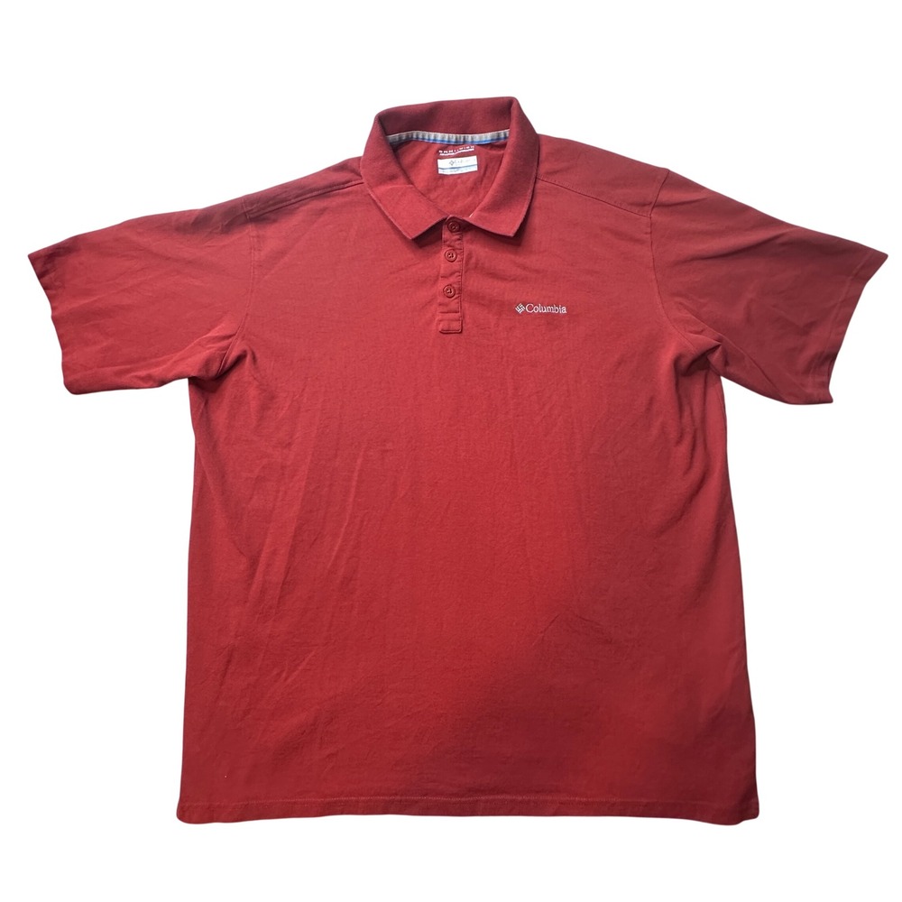 Columbia Polo Shirt Mens XL Red Omni-Wick Short Sleeve Outdoor Casual 37078‎